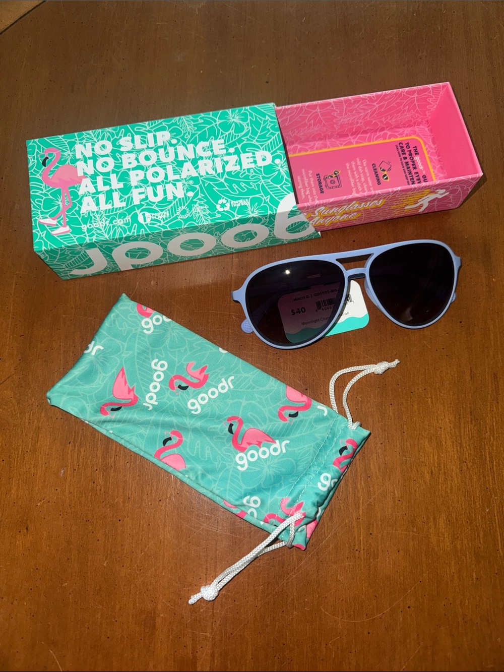 Goodr Polarized Sunglasses ‘Mach G’ in light lavender New in BOX!